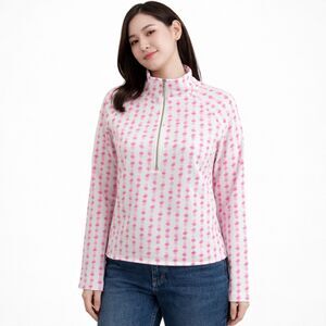 UPF 50+ Lilly Pulitzer Ronan Cropped Popover Pineapple Top Pink Topaz L